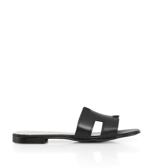 Shoe Biz Claire Plain Leather Sandal Black