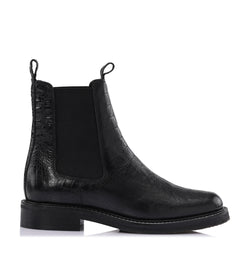 Shoe Biz Kanye Croco Stitch Short Boot Black