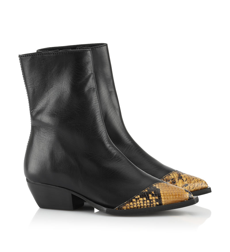 Gardenia Copenhagen Lisbon Short Boot Snake Yellow / Black