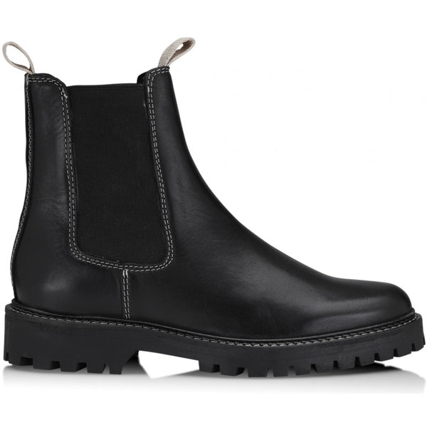 Shoe Biz Nilou Short Boot Black w. sand stitching