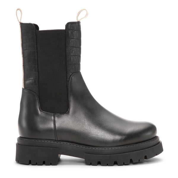 Shoe Biz Prima Short Boot Black / Cream