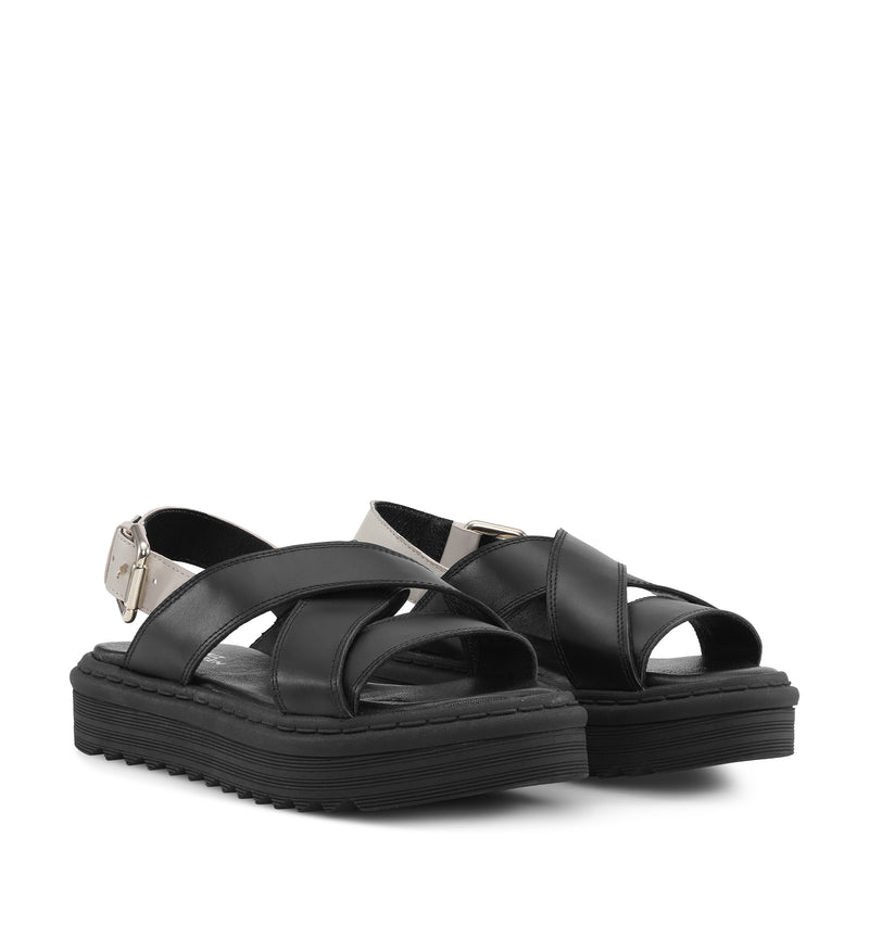 Shoe Biz Silana Sandal Black / Cream