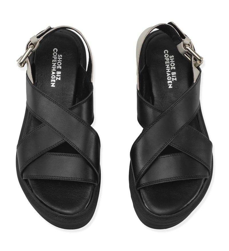 Shoe Biz Silana Sandal Black / Cream