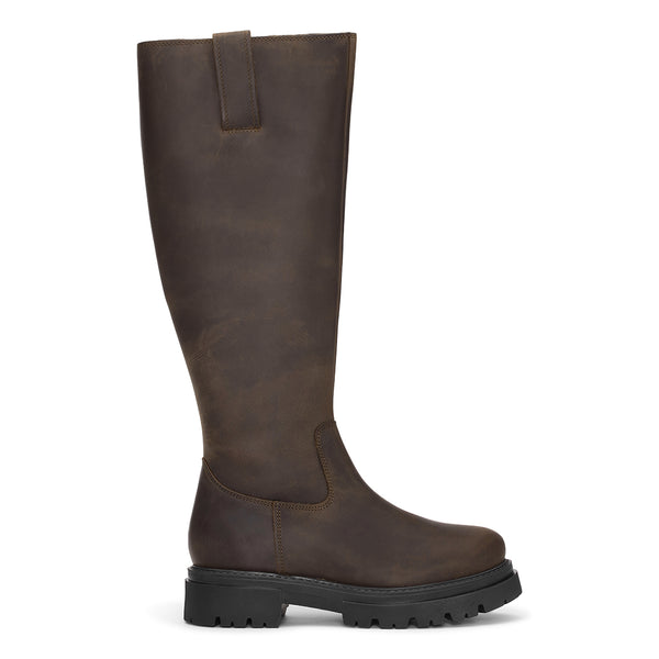 Shoe Biz Skin Long Boot Dark Brown