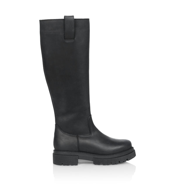 Shoe Biz Skin Vaca Alfa Long Boot Black
