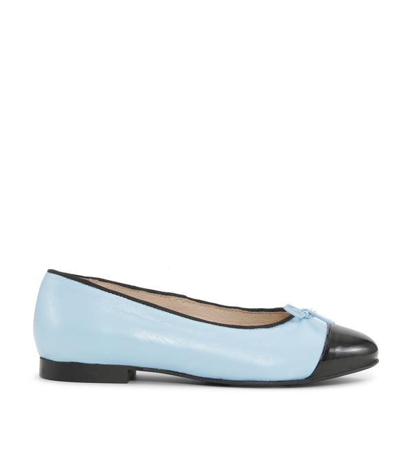 Shoe Biz Stine Ballerina Sky Blue / Black