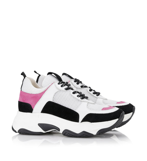 Shoe Biz Rad Pink Mix Sneaker White / Pink /Black
