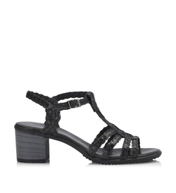 Shoe Biz Holly Trenzado Sandal - Soft Black