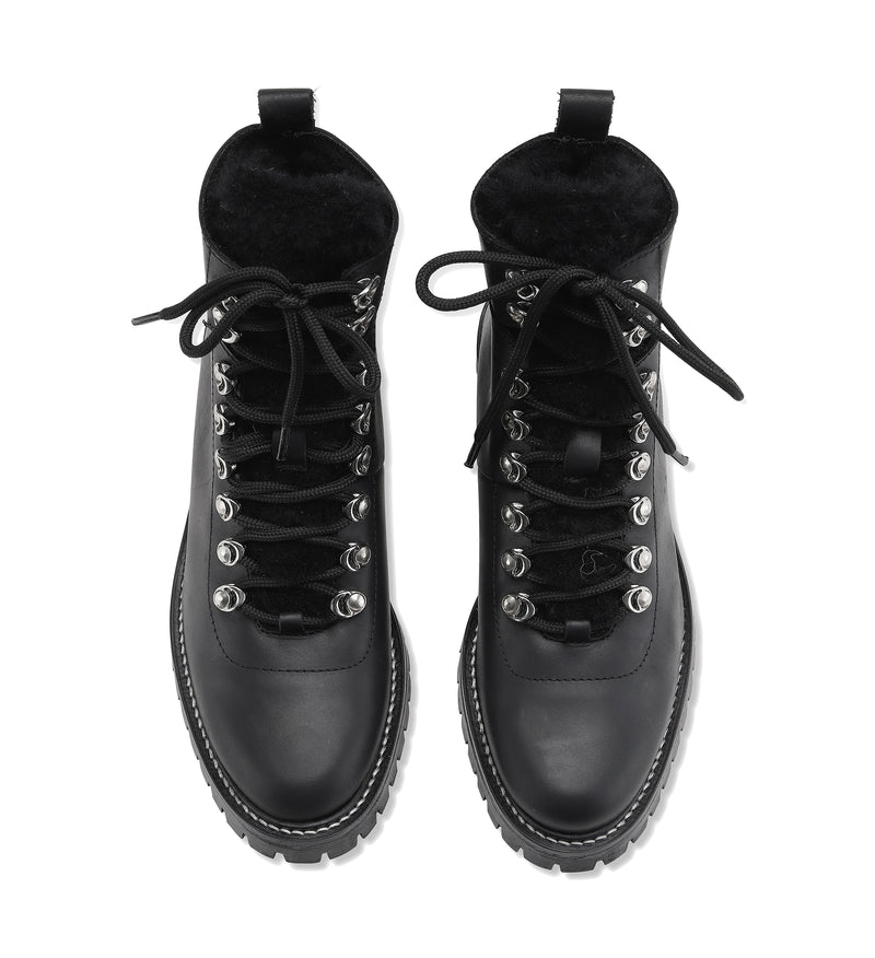 Shoe Biz Khloe Matte Fur Short Boot Black