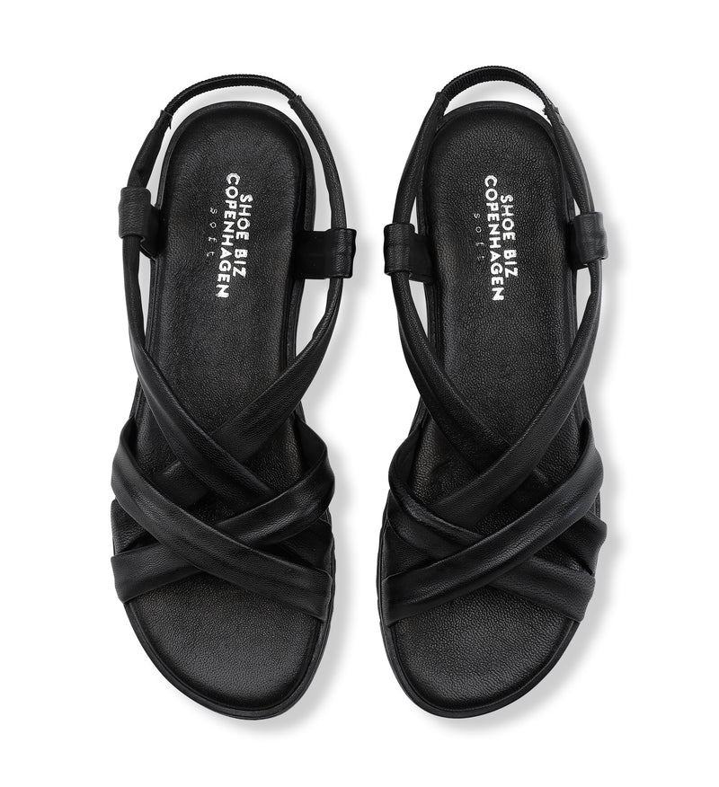 Shoe Biz Stellaro Sandal - Soft Black Black sole