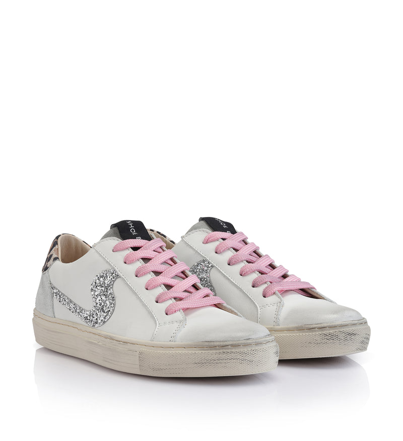 Shoe Biz Void Sneaker White / Pink / Leopard / Silver